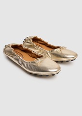 Tod's 5mm Gommini Metallic Leather Flats