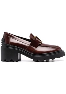 Tod's block-heel leather loafers