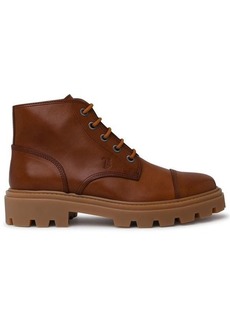 Tod's BROWN LEATHER ANKLE BOOTS