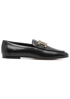 Tod's Catena crystal-embellished leather loafers