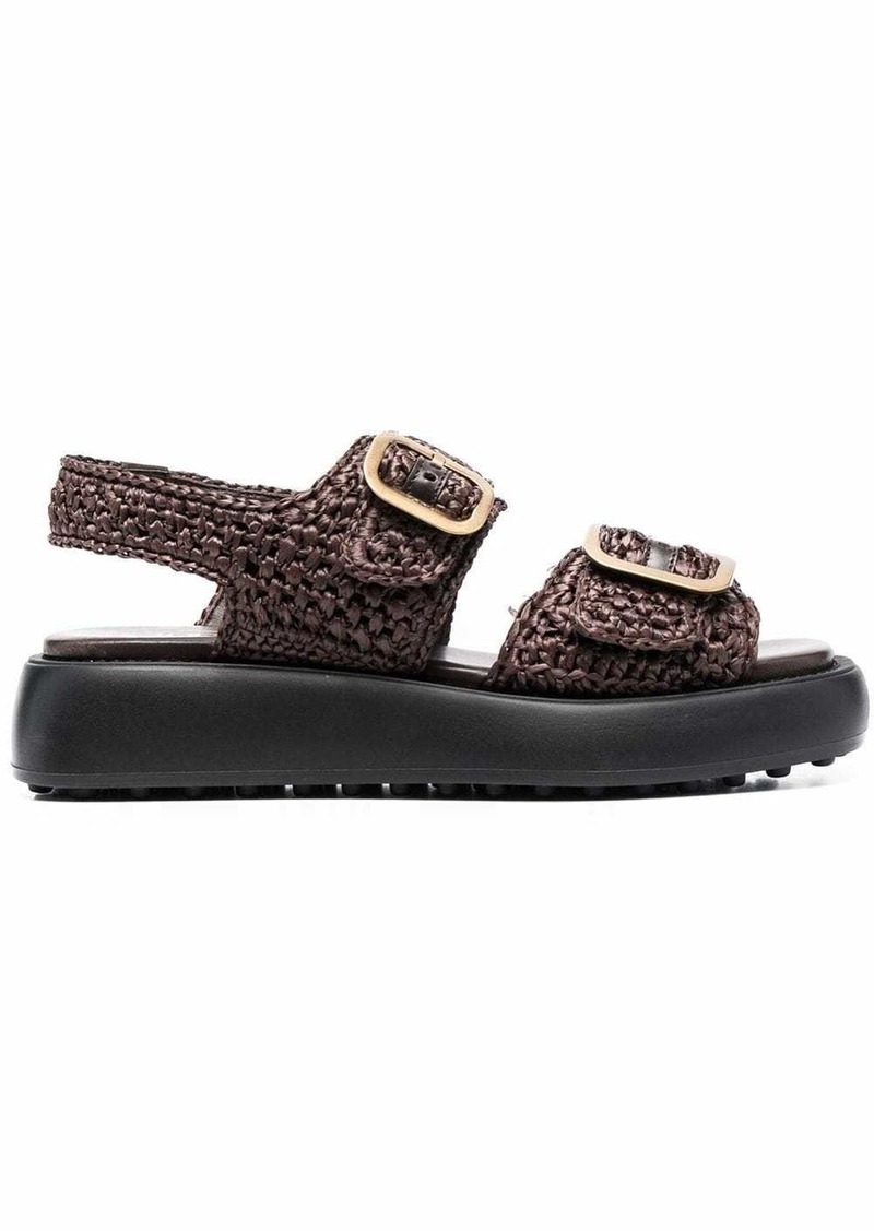 Tod's chunky woven raffia sandals