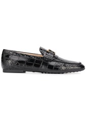 Tod's crocodile-effect leather loafers
