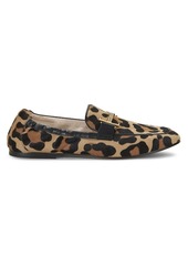 Tod's Double T Leopard-Print Calf Hair Loafers