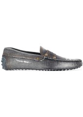 Tod's Gommino distressed denim driving shoes
