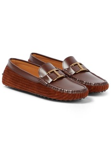 Tod's Gommino leather and velvet loafers
