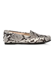 Tod's Gommino Python-Embossed Leather Driving Loafers