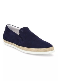 Tod's Jute-Trimmed Suede Espadrille Sneakers
