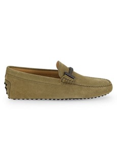Tod's Leather & Suede Driving Bit Loafers