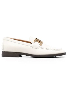 Tod's leather chain-link detail loafers