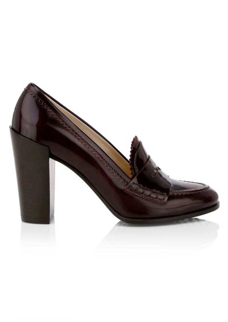 Block-Heel Leather Loafers - 30% Off!
