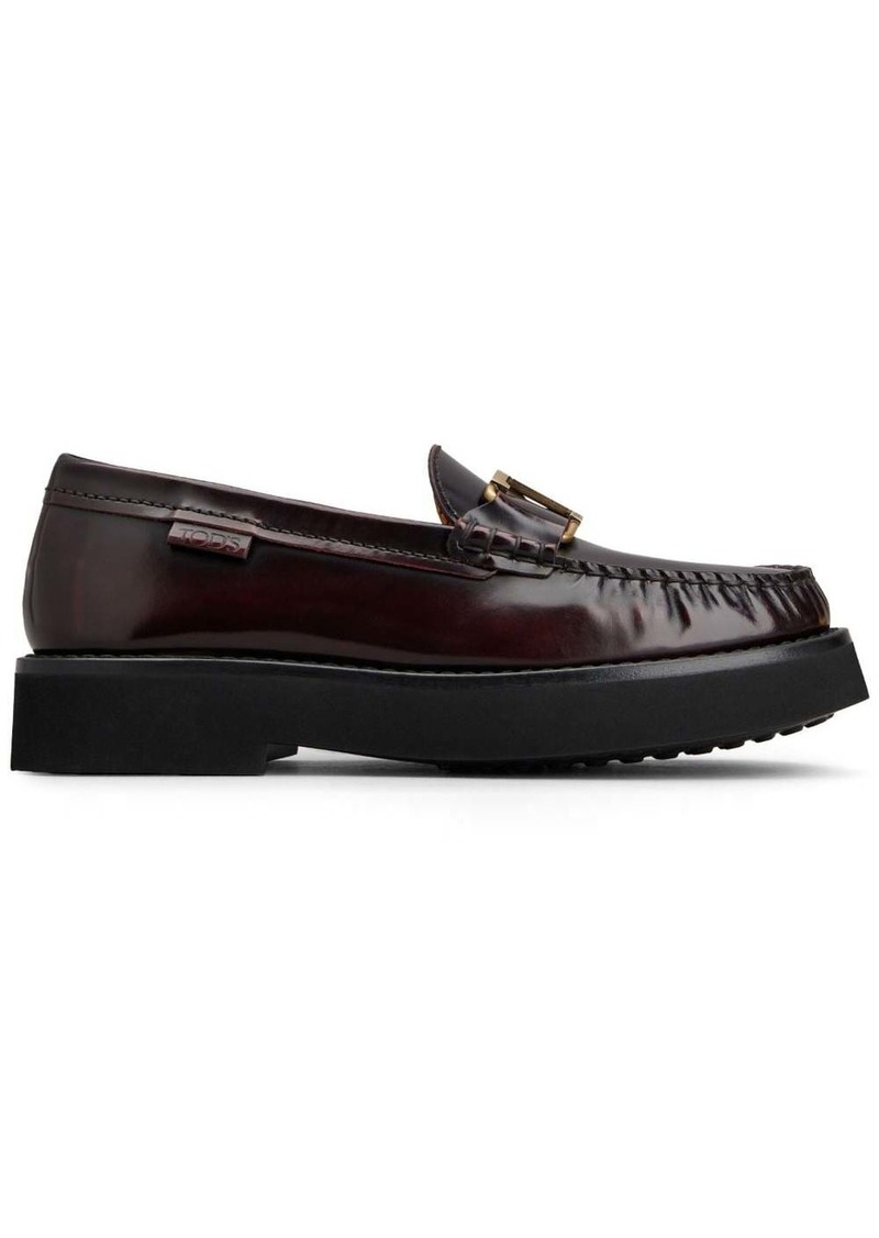 Tod's logo-buckle leather loafers