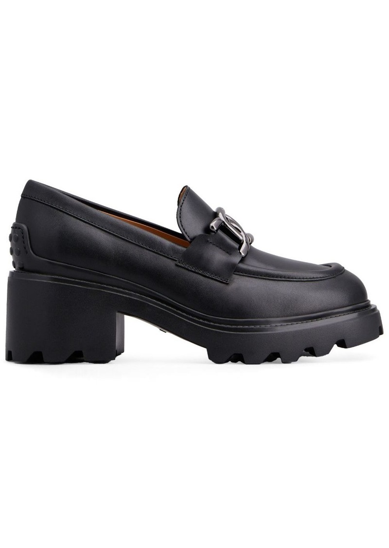 Tod's logo-buckle leather loafers