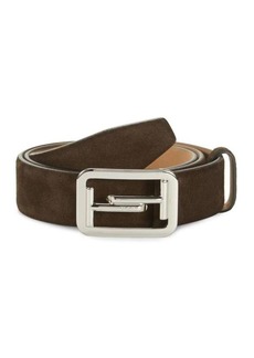 Tod's Logo Leather & Suede Belt