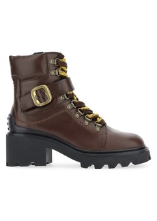 Tod's Lug-Sole Leather Combat Boots