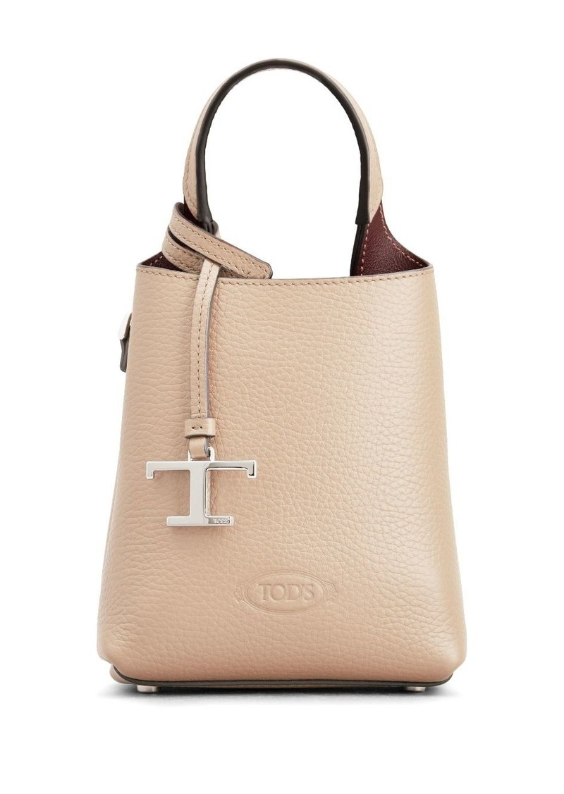 Tod's mini logo-pendant leather bag