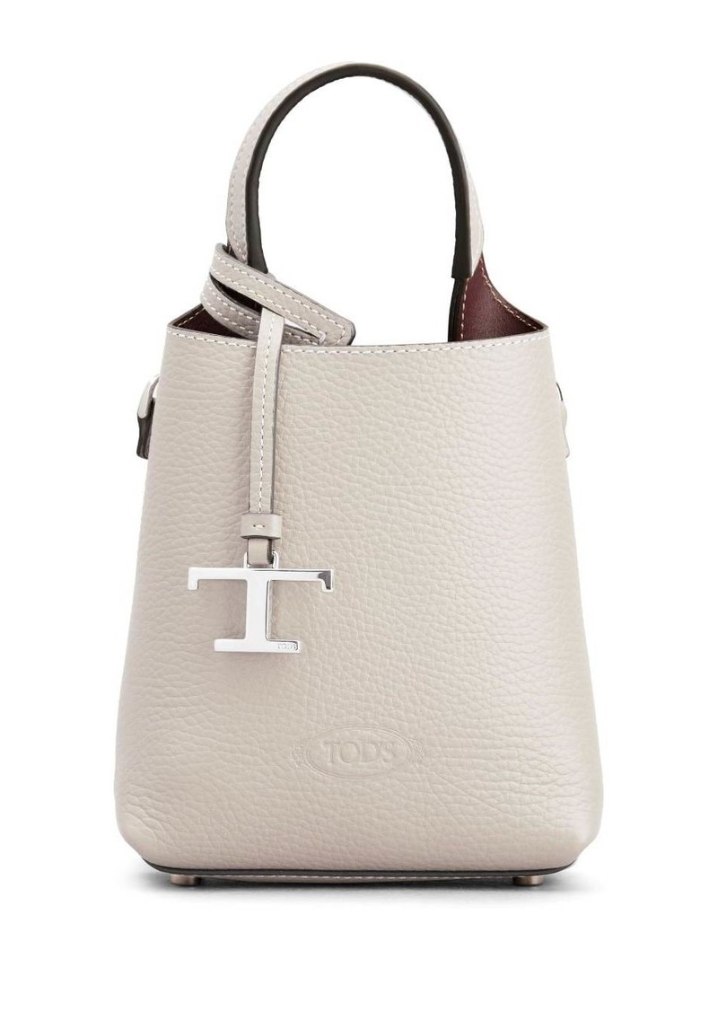 Tod's mini logo-pendant leather bag