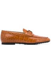 Tod's monogram-appliqué leather loafers