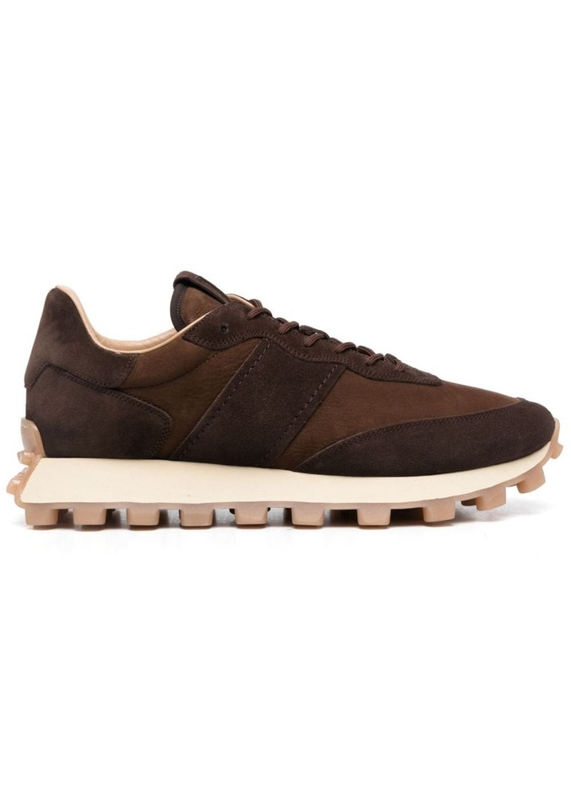 Tod's panelled lace-up suede sneakers