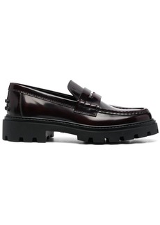 Tod's semi-patent leather loafers