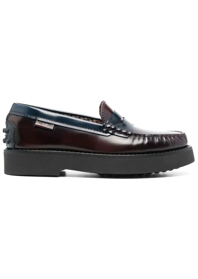 Tod's two-tone leather loafers