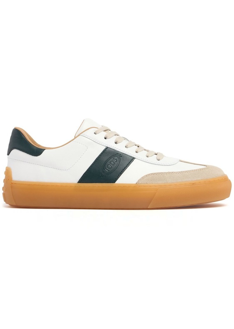 Tod's Suede & Leather Low Top Sneakers