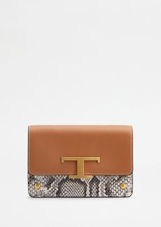 Tod's T Timeless Belt Bag in Leather Micro With Metal Shoulder Strap