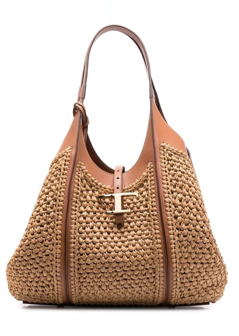 Tod's Timeless raffia tote bag