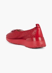 Tod's - Alber Elbaz embossed leather exaggerated-sole ballet flats - Red - EU 35