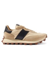 Tod's - Allacciata Canvas And Suede Trainers - Mens - Beige