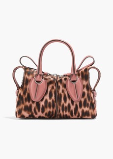 Tod's - Any Bauletto leopard-print calf hair and leather tote - Pink - OneSize