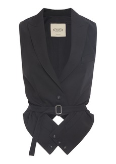 Tod's - Belted Wool Vest - Black - IT 46 - Moda Operandi