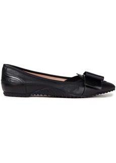 Tod's - Bow-embellished leather point-toe flats - Black - EU 35.5