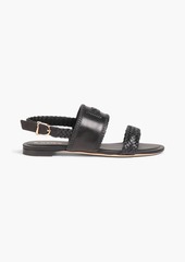Tod's - Braided leather slingback sandals - Black - EU 35