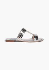Tod's - Quilted mirrored-leather sandals - Metallic - EU 36