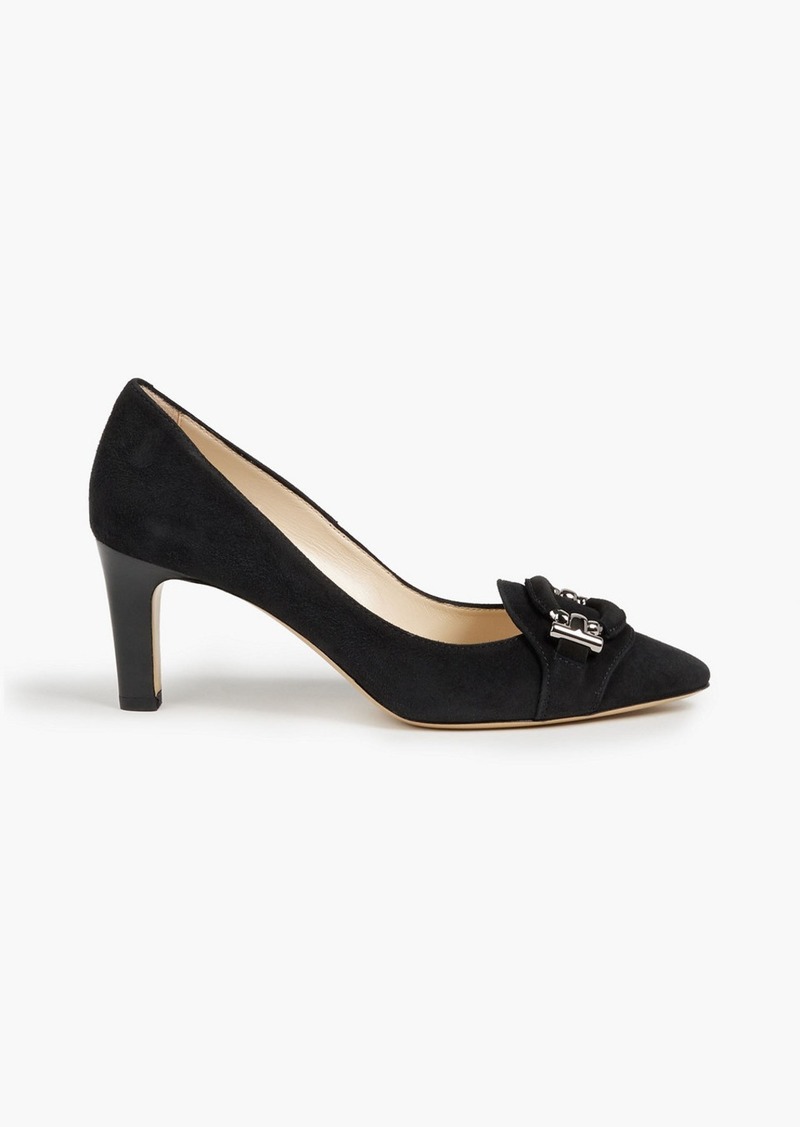 Tod's - T-ring suede pumps - Black - EU 42