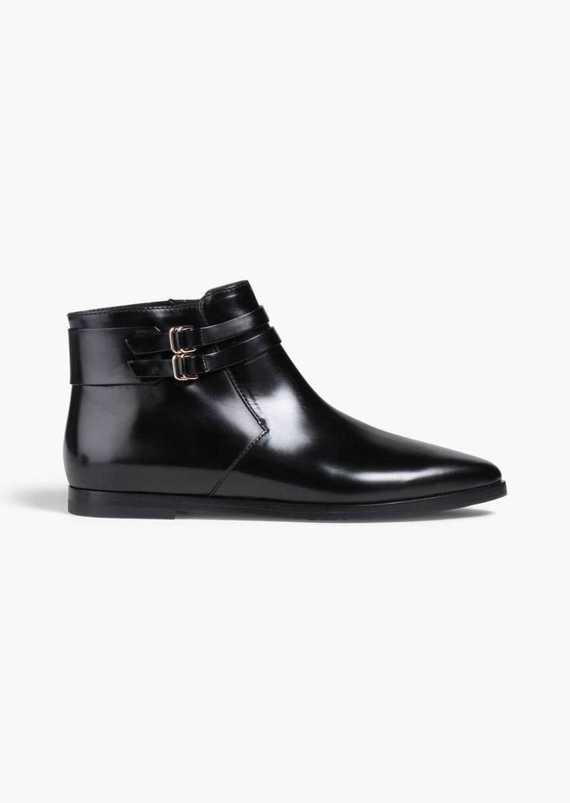 Tod's - Buckled glossed-leather ankle boots - Black - EU 35