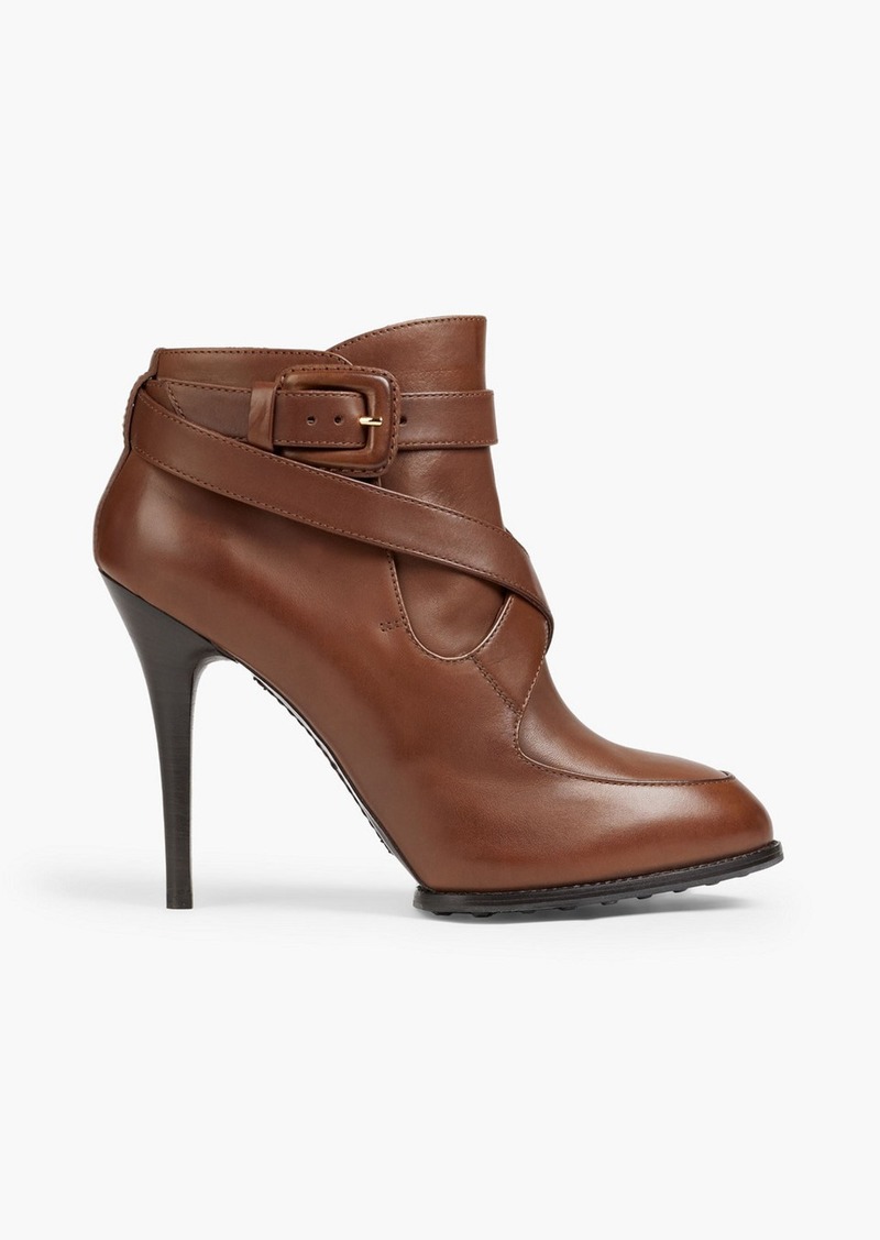 Tod's - Buckled leather ankle boots - Brown - EU 40