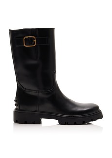 Tod's - Buckled Leather Boots - Black - IT 39 - Moda Operandi