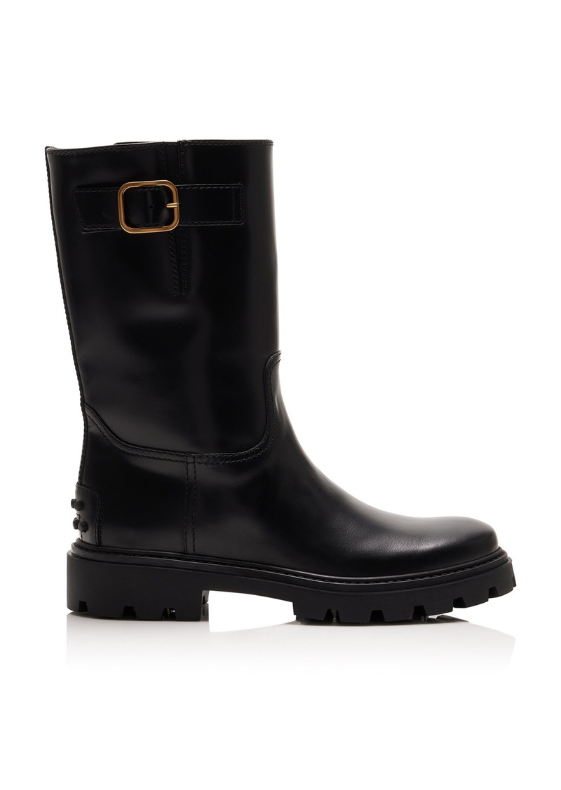 Tod's - Buckled Leather Boots - Black - IT 36 - Moda Operandi