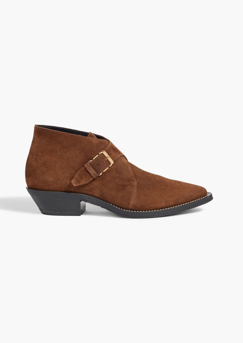 Tod's - Buckled suede ankle boots - Brown - EU 36.5