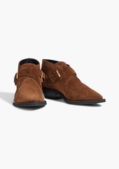 Tod's - Buckled suede ankle boots - Brown - EU 36.5