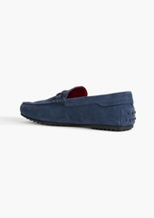 Tod's - City Gommino embellished suede driving shoes - Blue - UK 5.5