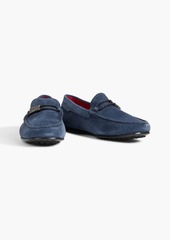 Tod's - City Gommino embellished suede driving shoes - Blue - UK 5.5