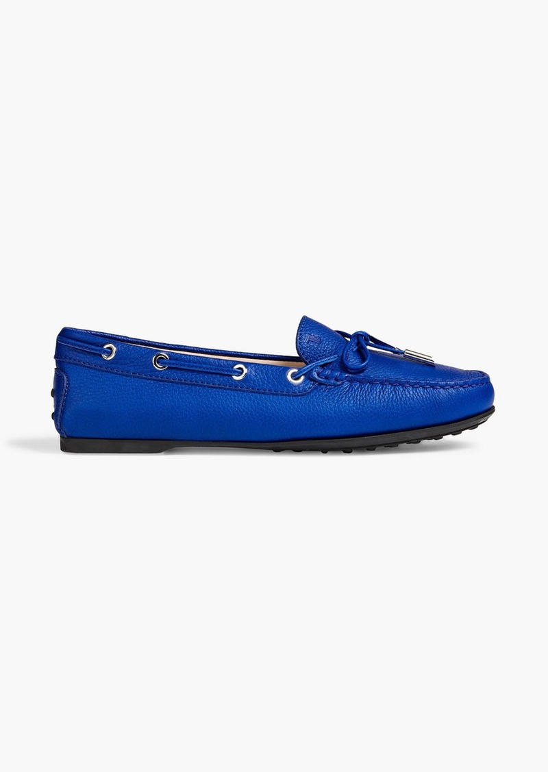 Tod's - City Gommino pebbled-leather loafers - Blue - EU 35