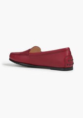 Tod's - City Gommino textured-leather loafers - Burgundy - EU 35