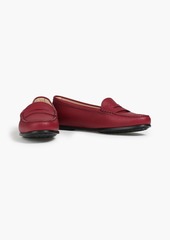 Tod's - City Gommino textured-leather loafers - Burgundy - EU 35