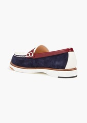Tod's - Color-block suede and pebbled-leather loafers - Blue - EU 40