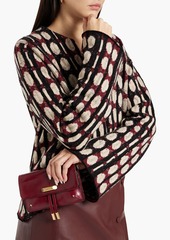 Tod's - Crinkled glossed-leather shoulder bag - Burgundy - OneSize