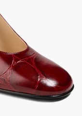 Tod's - Croc-effect leather pumps - Red - EU 34