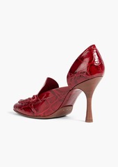 Tod's - Croc-effect leather pumps - Burgundy - EU 40